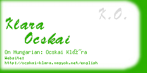 klara ocskai business card